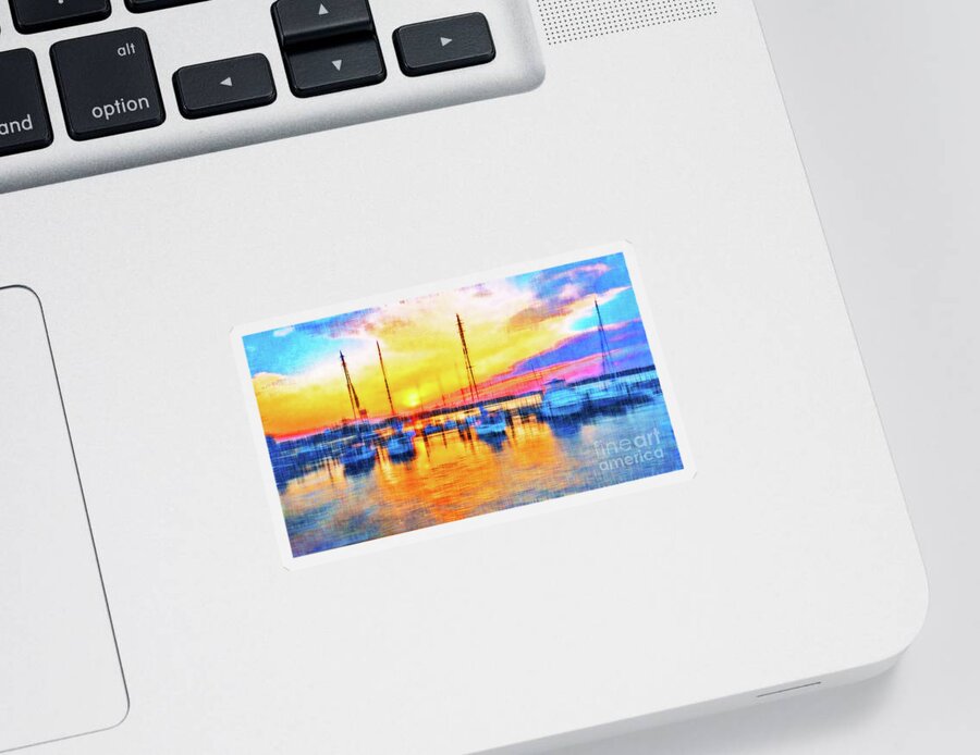 Sailboats Sticker featuring the photograph Panhandle Sunset by Becqi Sherman