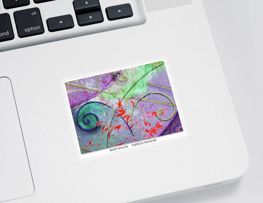 The Particle Track Series Is A Bright Sticker featuring the painting Particle Track Sixty-five by Scott Wallin