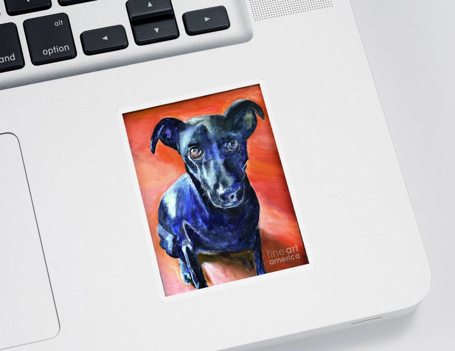 Dog Sticker featuring the painting Peter by Kate Conaboy
