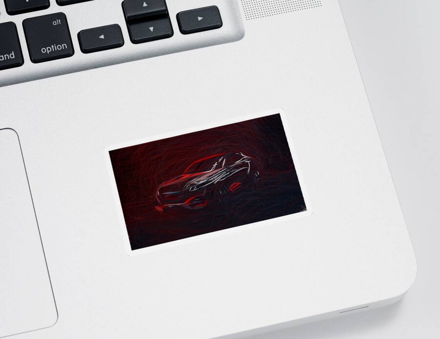 Peugeot Sticker featuring the digital art Peugeot Quartz Drawing by CarsToon Concept