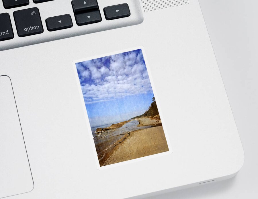 Beaches Sticker featuring the photograph Pier Cove with Big Sky by Michelle Calkins