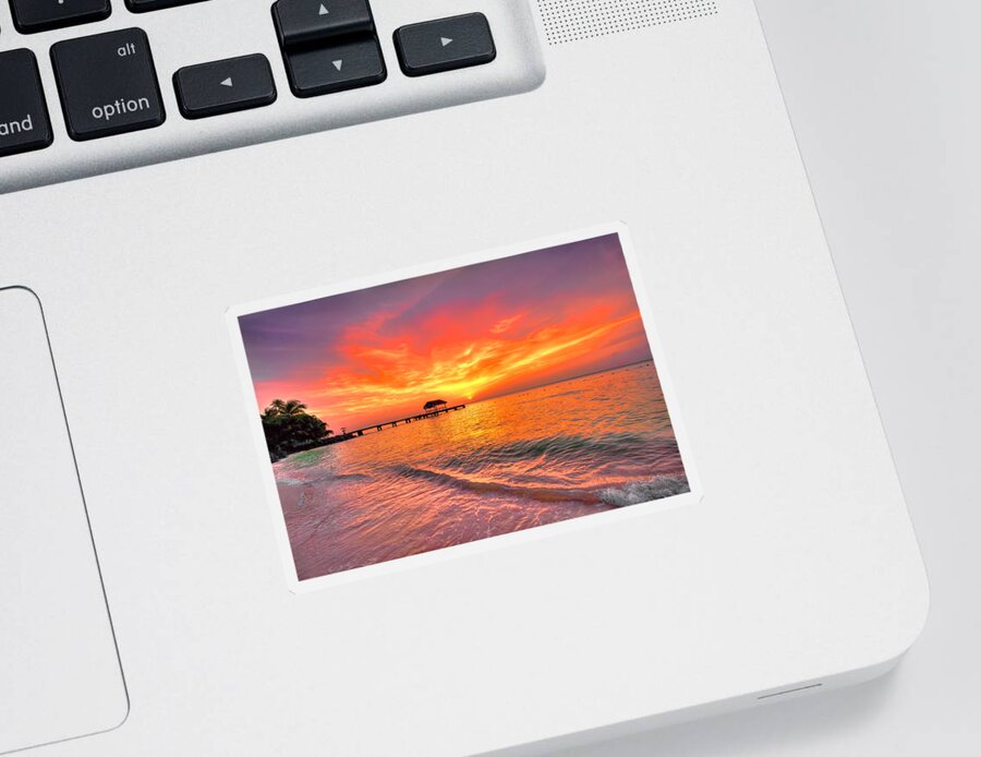 Trinidad Sticker featuring the photograph Pigeon Point Sunset by Nadia Sanowar