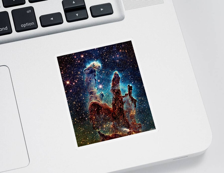 Pillars Of Creation Sticker featuring the photograph Pillars of Creation Visible and IR by Weston Westmoreland