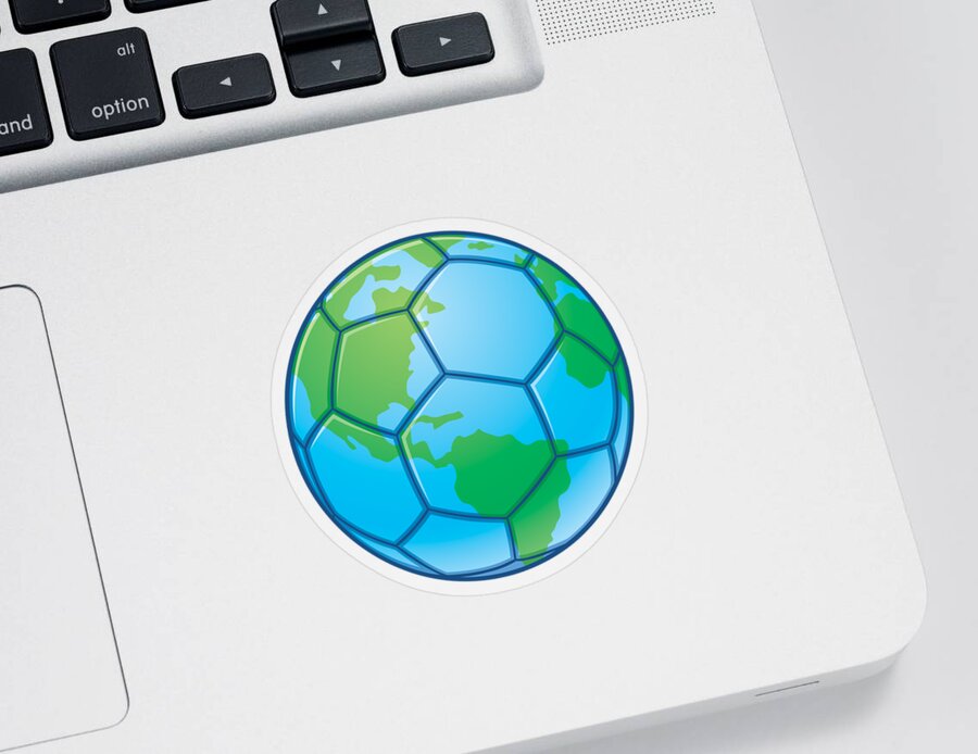 Vector Sticker featuring the digital art Planet Earth World Cup Soccer Ball by John Schwegel