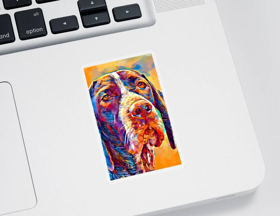 Portrait Sticker featuring the painting Pointer by Chris Butler