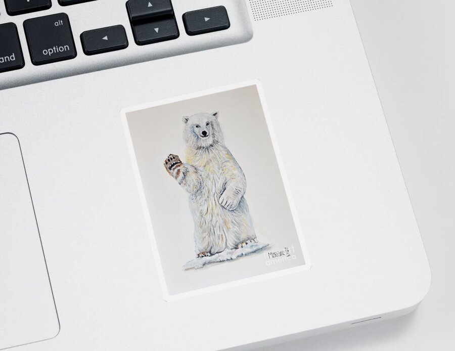 Polar Sticker featuring the painting Polar Bear Baby 2 by Marilyn McNish