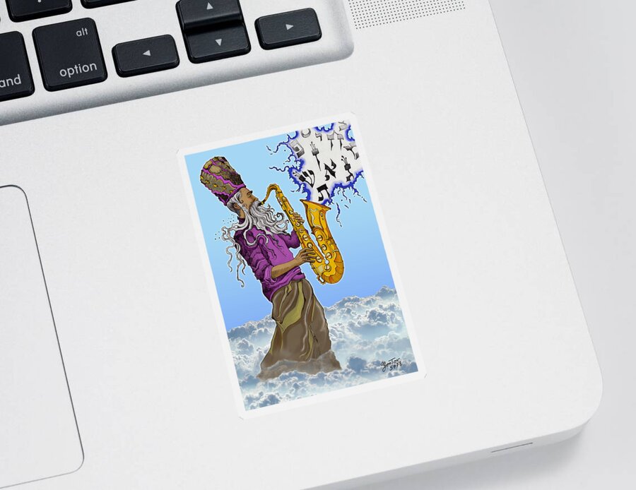 Sax Sticker featuring the painting Pre-Doppler by Yom Tov Blumenthal