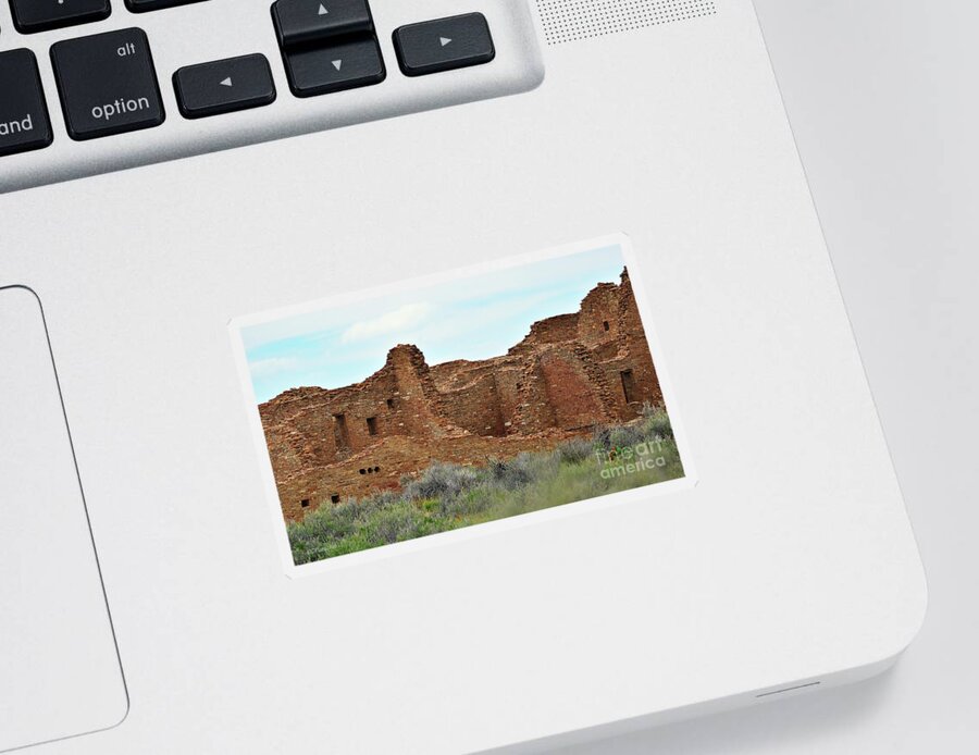 Chaco Canyon Sticker featuring the photograph Pueblo Bonito Chaco Canyon by Debby Pueschel