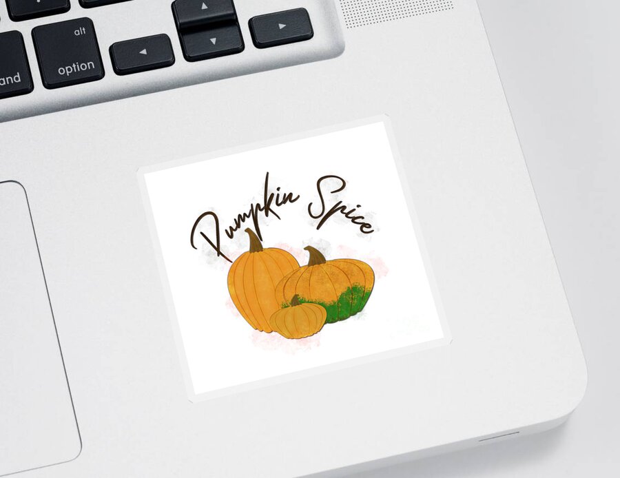 Pumpkin Spice Sticker featuring the photograph Pumpkin Spice Digital Watercolor by Colleen Cornelius