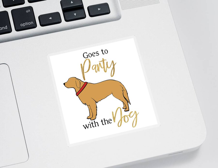 Pet Sticker featuring the digital art Puppy Positive IIi by Hugo Edwins