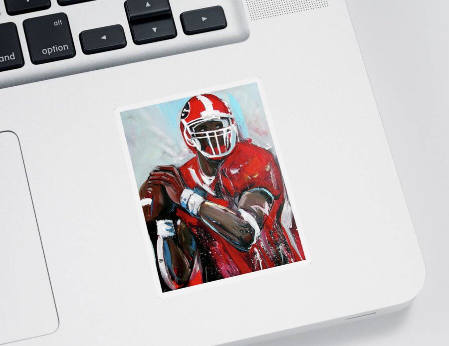 Uga Quarterback Sticker featuring the painting Quarterback by John Gholson