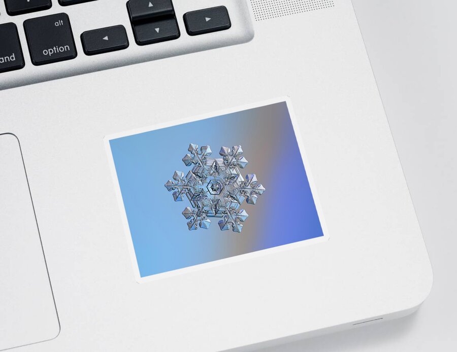 Snowflake Sticker featuring the photograph Real snowflake - 05-Feb-2018 - 14 by Alexey Kljatov