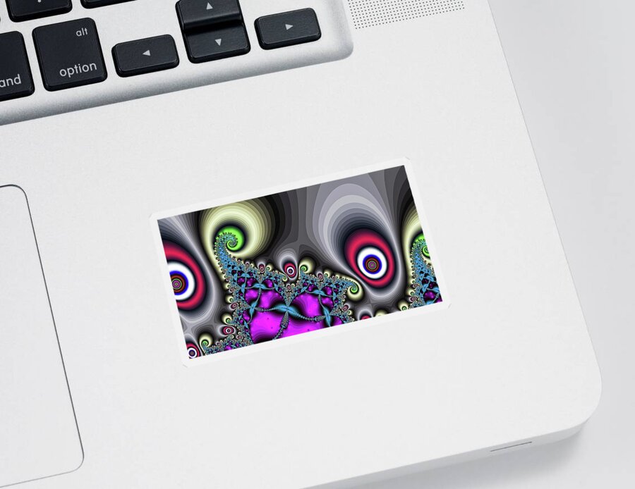 Fractal Sticker featuring the digital art Red Circus Eyes by Don Northup