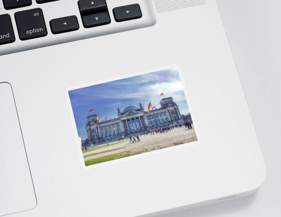 Germany Flag Sticker featuring the photograph Reichstag Building Seat Of The German Parliament by Stefano Senise