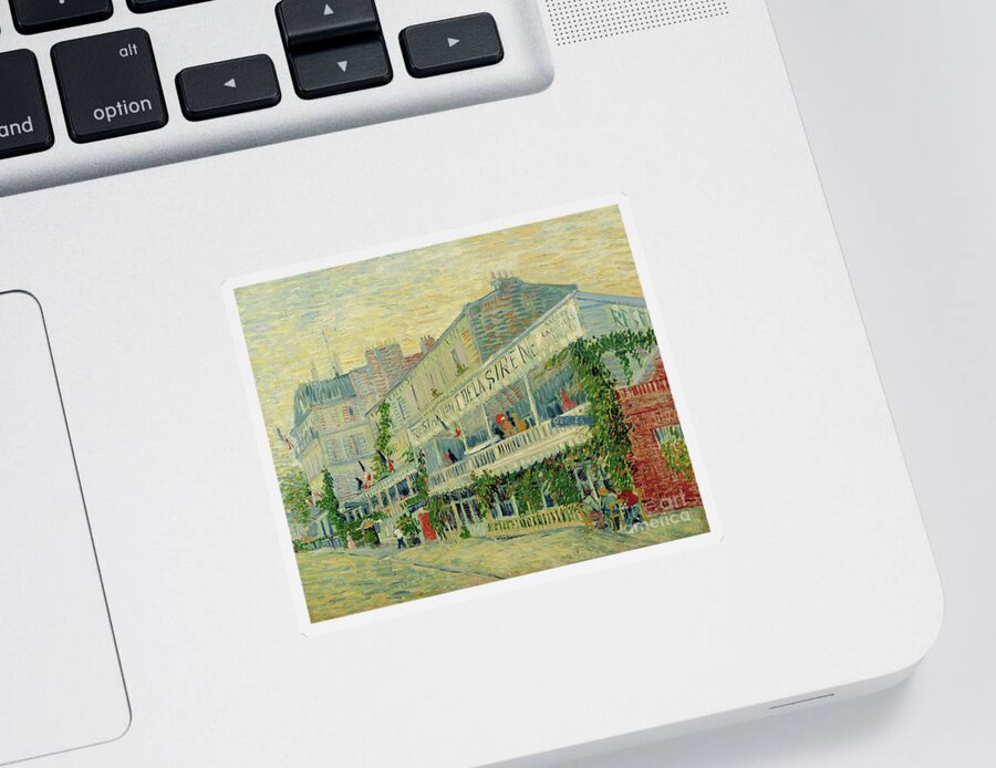 Restaurant Sticker featuring the painting Restaurant De La Sirene At Asnieres, 1887 By Vincent Van Gogh by Vincent Van Gogh