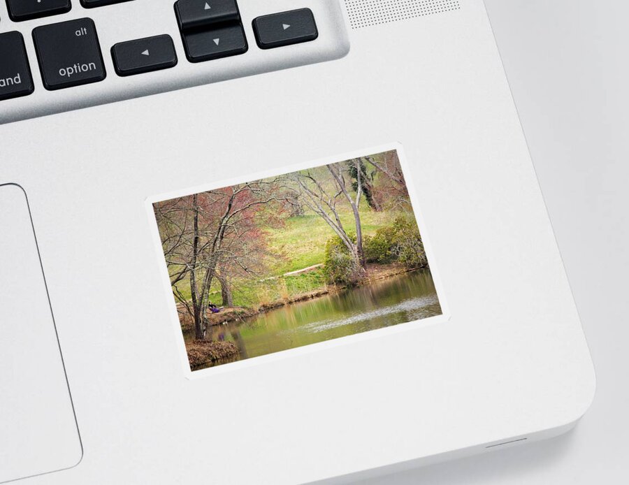 Pond Sticker featuring the photograph Resting in the Moment by Allen Nice-Webb