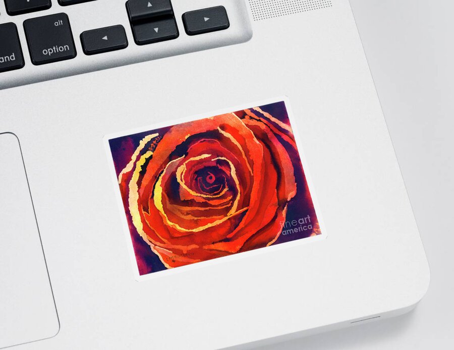 Face Mask Sticker featuring the painting Bold Rose by Lois Blasberg