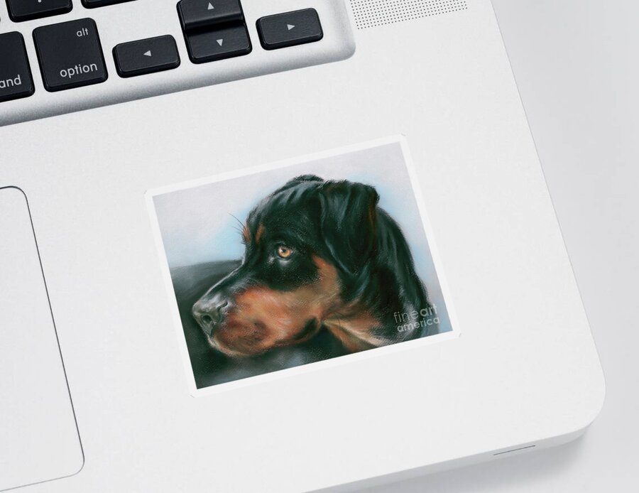 Dog Sticker featuring the painting Rosie by MM Anderson