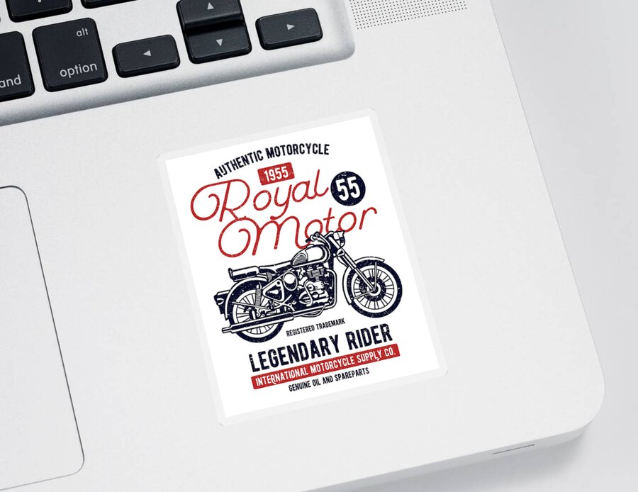 Motorcycle Sticker featuring the digital art Royal Motor by Long Shot