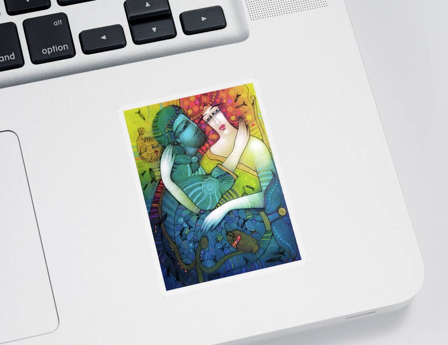 Albena Sticker featuring the painting Sail With Me by Albena Vatcheva