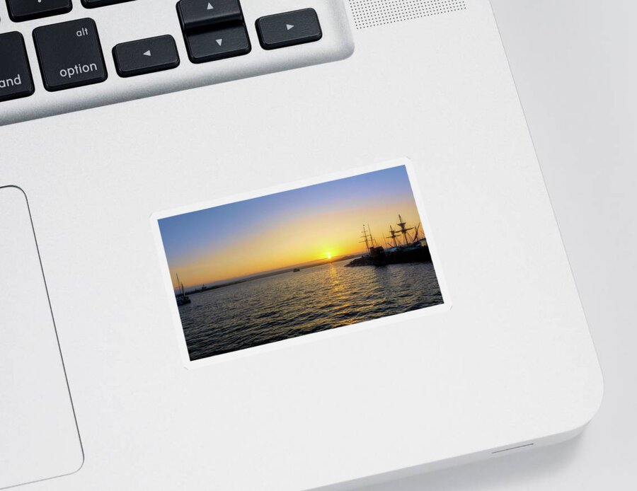 Ocean Sticker featuring the photograph San Diego Bay by Cathy Anderson