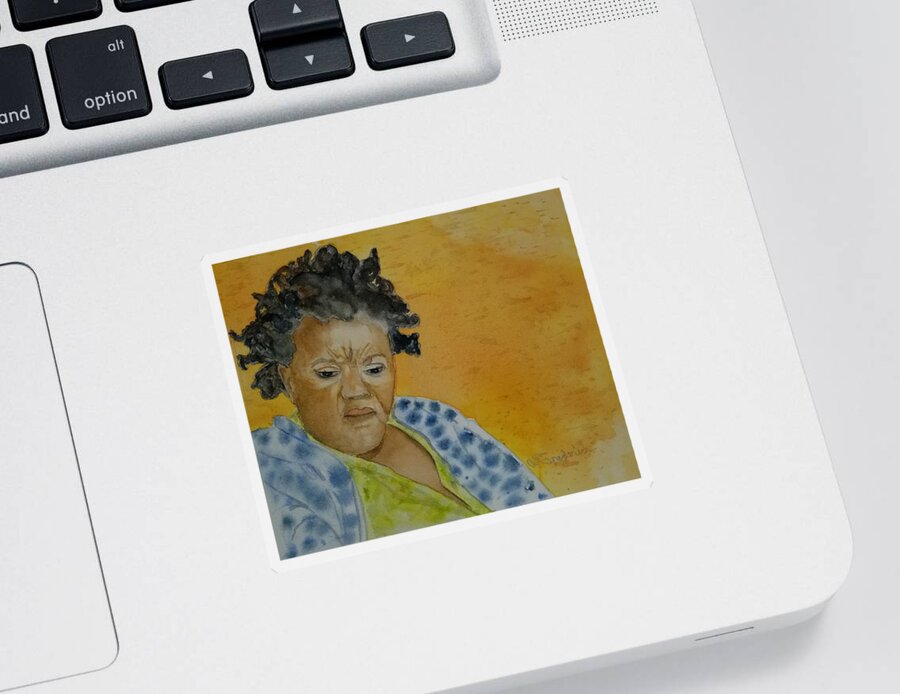 Portrait Sticker featuring the painting Sandra by Ann Frederick