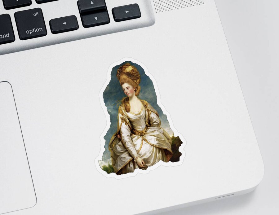 Sarah Campbell Sticker featuring the painting Sarah Campbell by Joshua Reynolds by Rolando Burbon