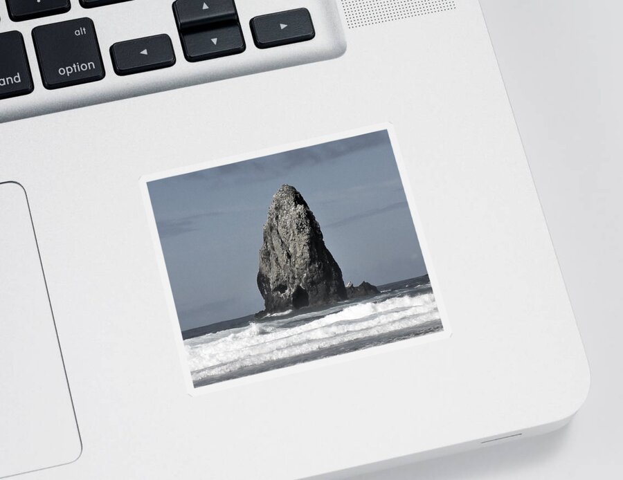 - Screaming Rock - Cannon Beach Sticker featuring the photograph - Screaming Rock - Cannon Beach, Oregon by THERESA Nye