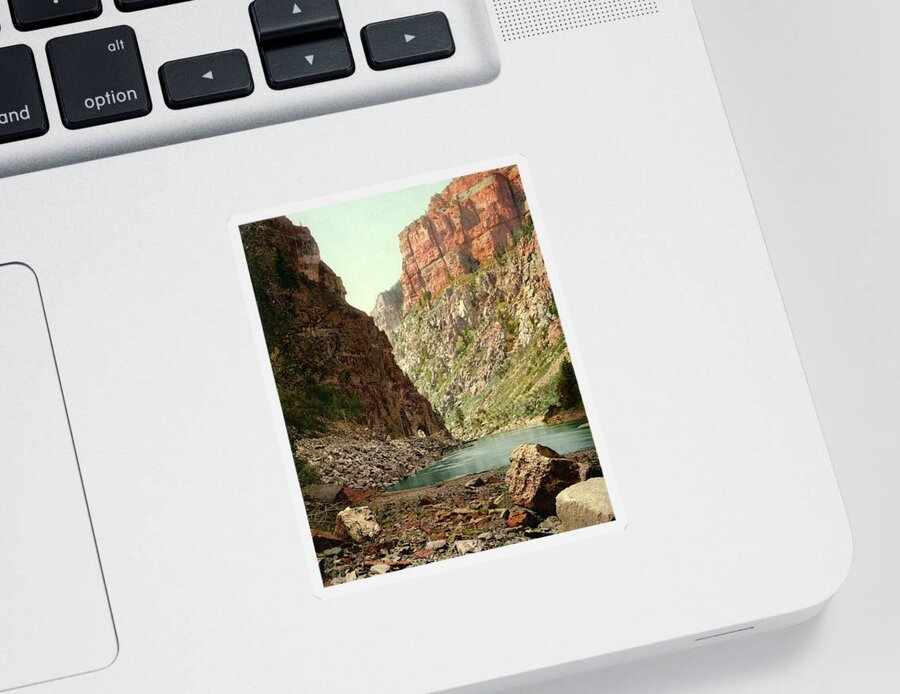  Sticker featuring the photograph Second Tunnel, Grand River Canyon by Detroit Photographic Company