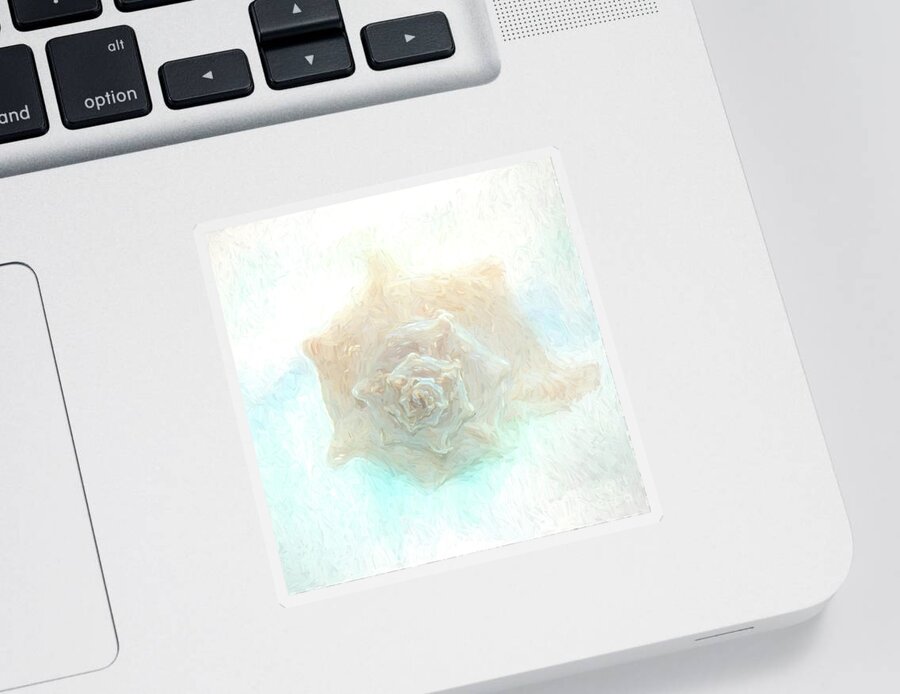 Shell Sticker featuring the photograph Shell-painterly by Pam Holdsworth