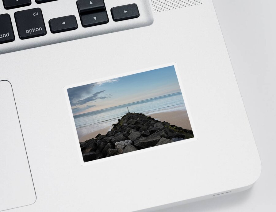 Beach Sticker featuring the photograph Sheringham rocks by Scott Lyons
