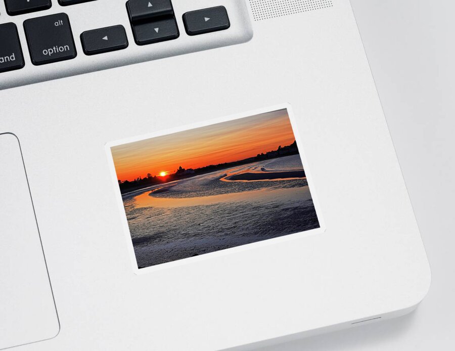 Nahant Sticker featuring the photograph Short Beach Sunset Nahant MA by Toby McGuire
