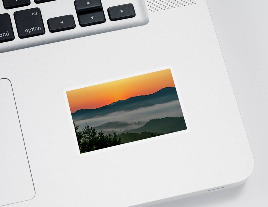 Mountains Sticker featuring the photograph Simple Sunrise by Marcy Wielfaert