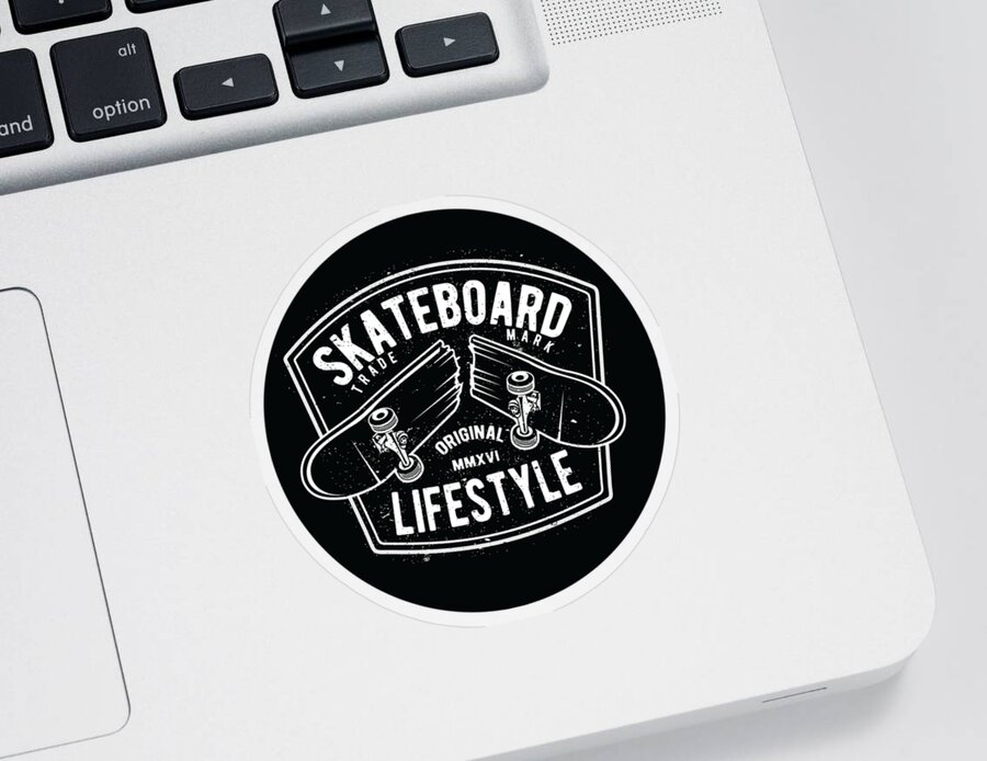 Broken Sticker featuring the digital art Skateboard Lifestyle by Long Shot