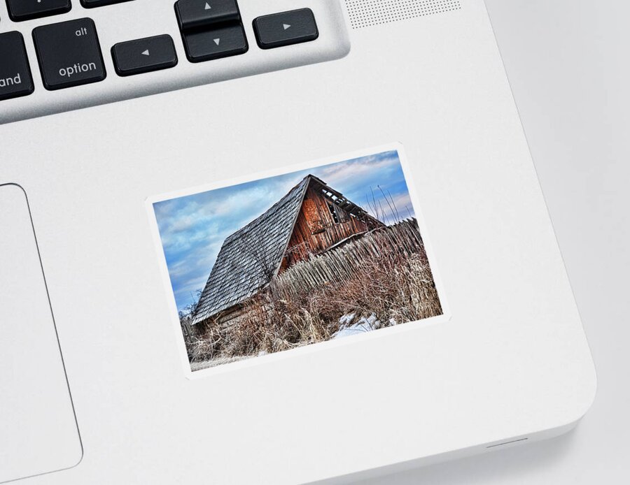 Barn Sticker featuring the photograph Slippery Slope by Vivian Martin