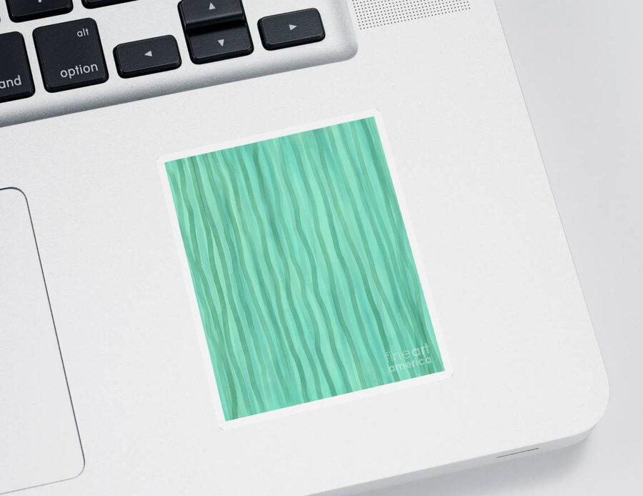 Soft Green Lines Sticker featuring the digital art Soft Green Lines by Annette M Stevenson