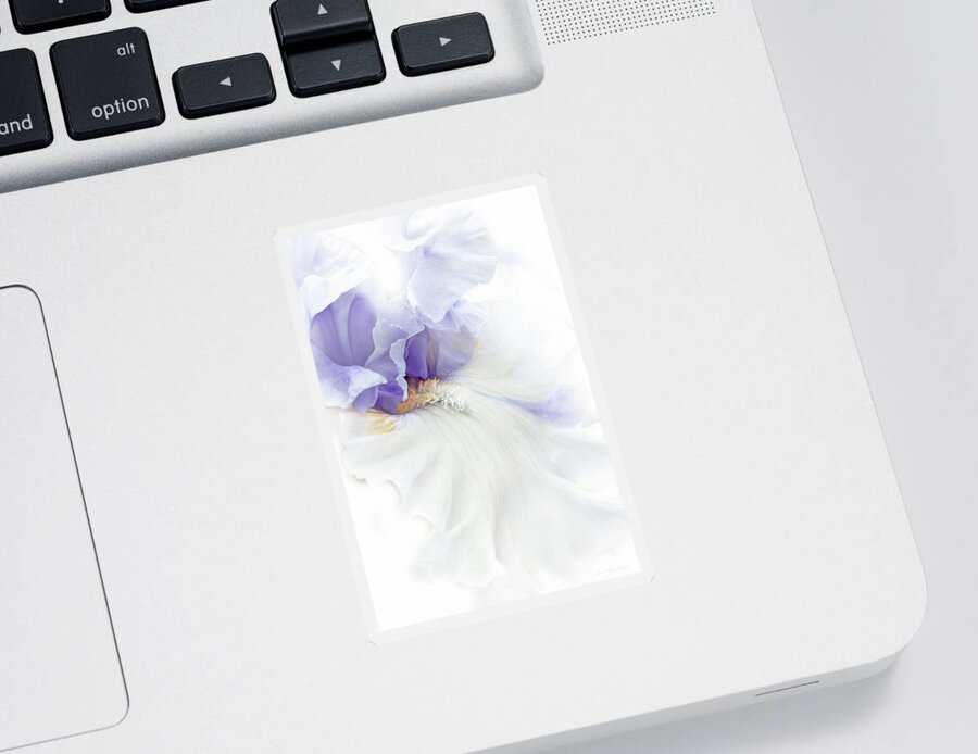 Bearded Iris Sticker featuring the photograph Softness of a Lavender Iris Flower by Jennie Marie Schell