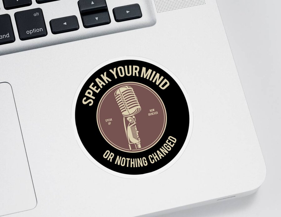 Microphone Sticker featuring the digital art Speak your mind by Long Shot