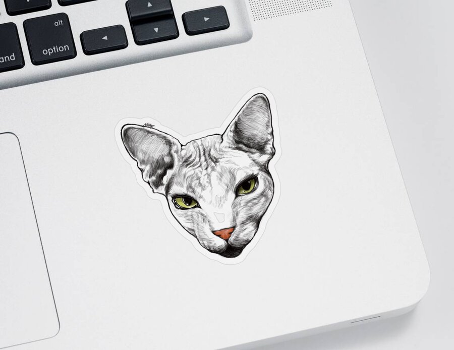 Drawing Sticker featuring the digital art Sphynx by Jindra Noewi