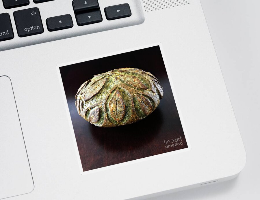 Bread Sticker featuring the photograph Spicy Spinach Sourdough 2 by Amy E Fraser