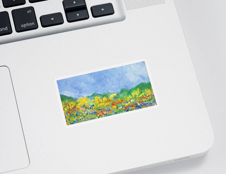 Texas Spring Flowers Sticker featuring the painting Spring in Texas by Bjorn Sjogren