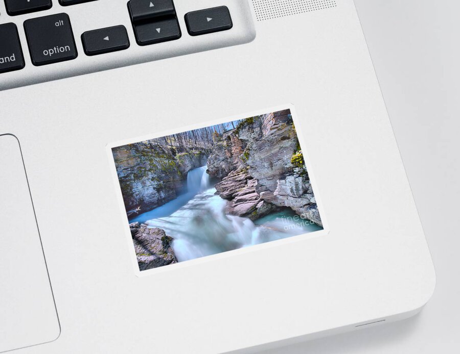St Mary Falls Sticker featuring the photograph St. Mary Falls Spring 2019 by Adam Jewell