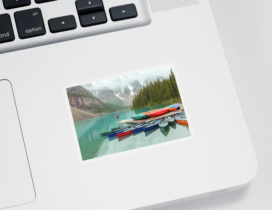 Moraine Lake Sticker featuring the photograph Stand With Nature by Jonathan Nguyen
