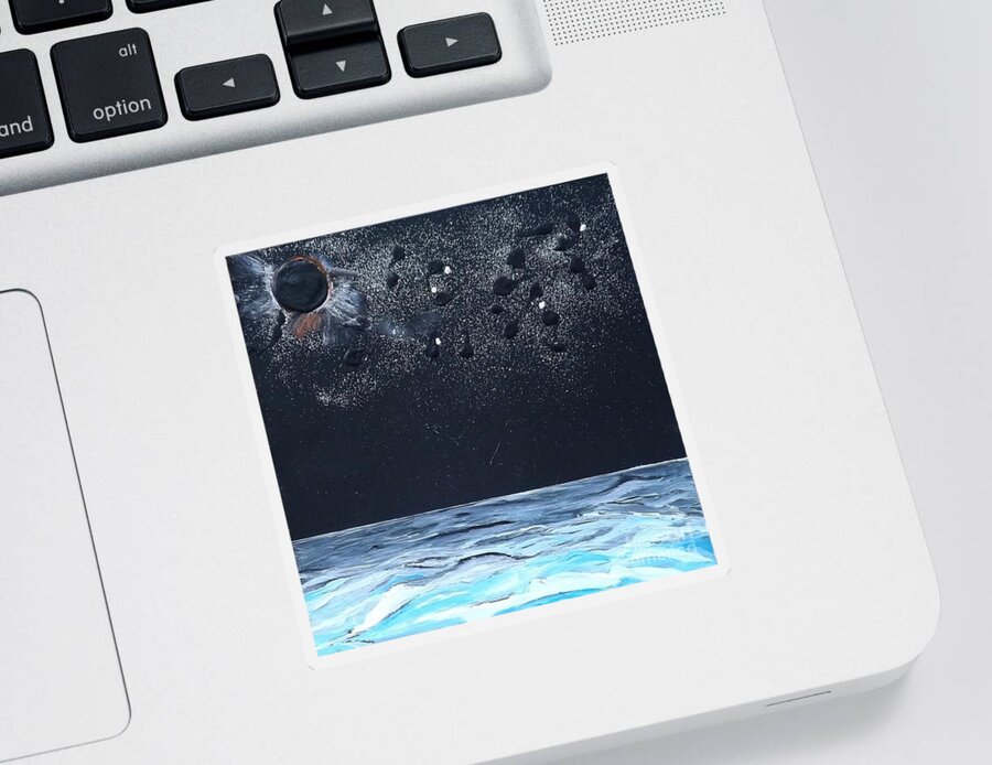 Seascape Sticker featuring the painting Starry Night by Denise Morgan