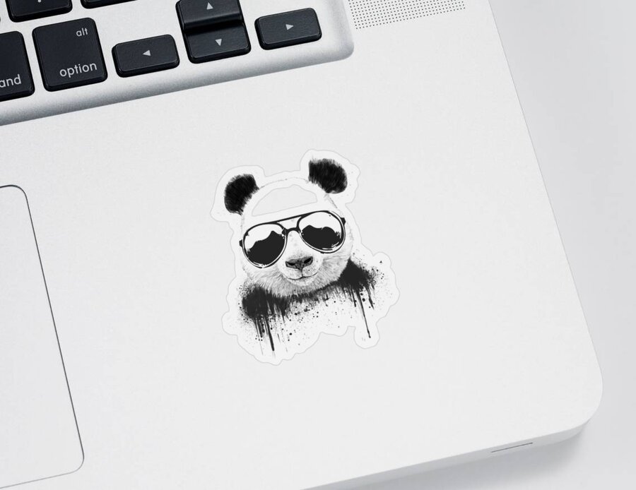 Panda Sticker featuring the mixed media Stay Cool by Balazs Solti