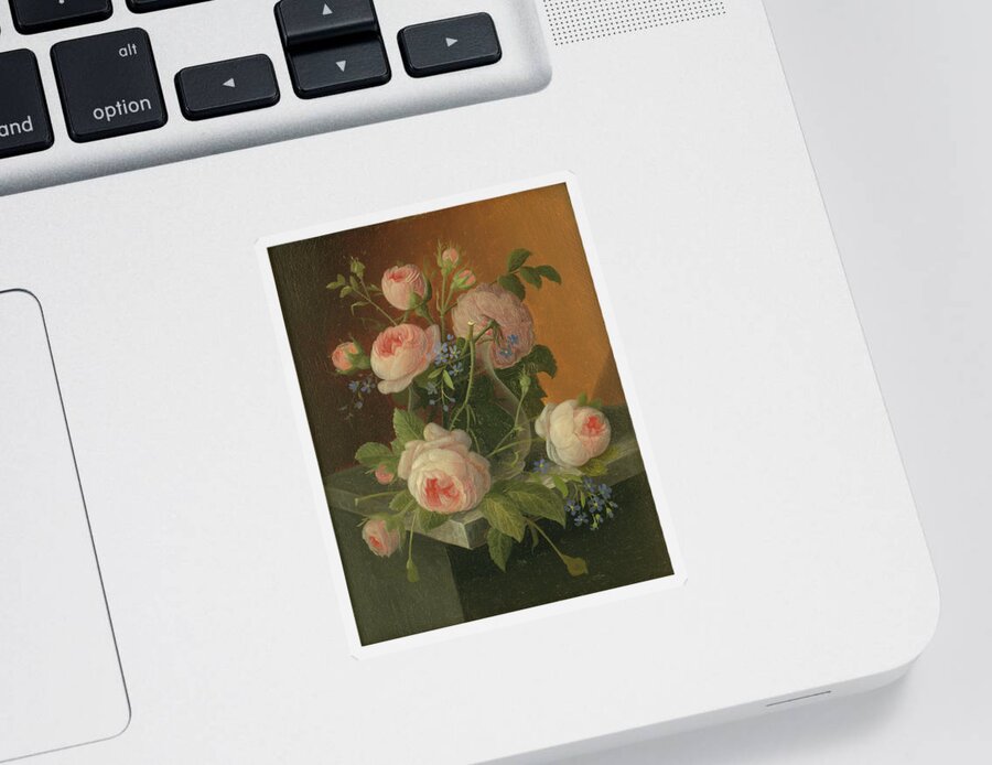 Still Sticker featuring the painting Still Life with Roses, circa 1860 by Severin Roesen