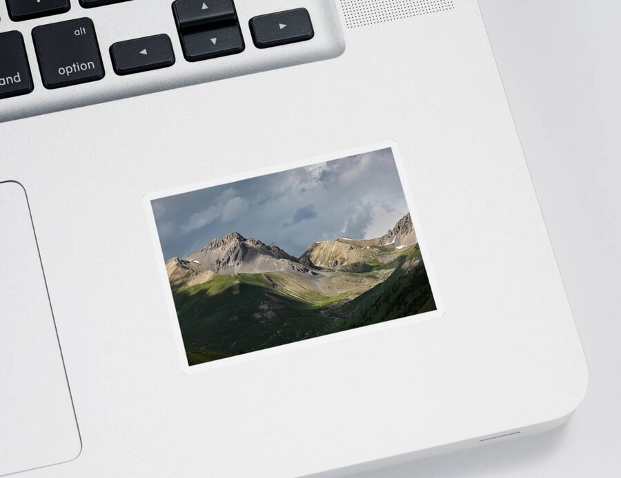 Mountain Landscape Sticker featuring the photograph Stormy evening over the Orennaye valley by Paul MAURICE