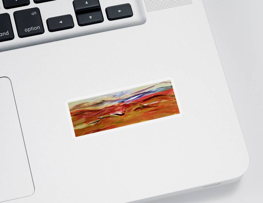 Painting Sticker featuring the painting Sundown Over Red Hills by Alida M Haslett