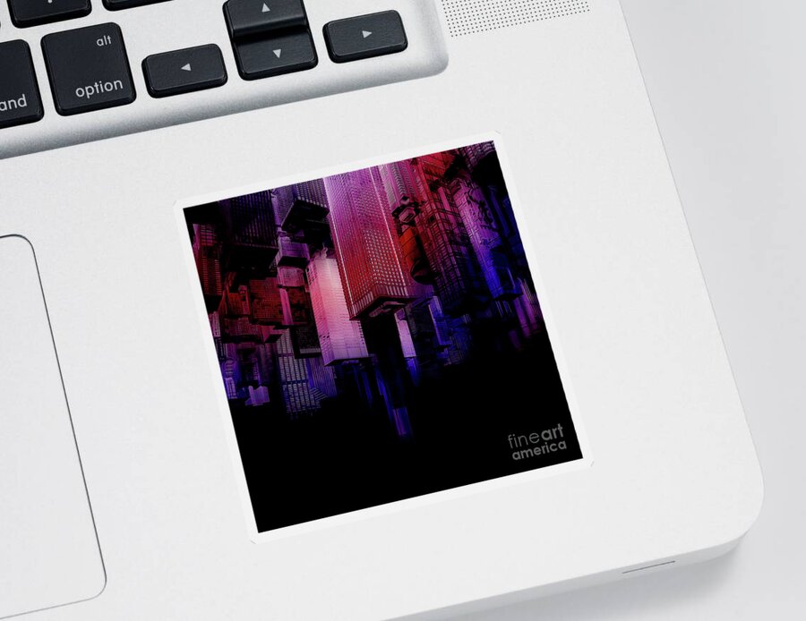 Upside Down Sticker featuring the digital art Sunken City by Phil Perkins