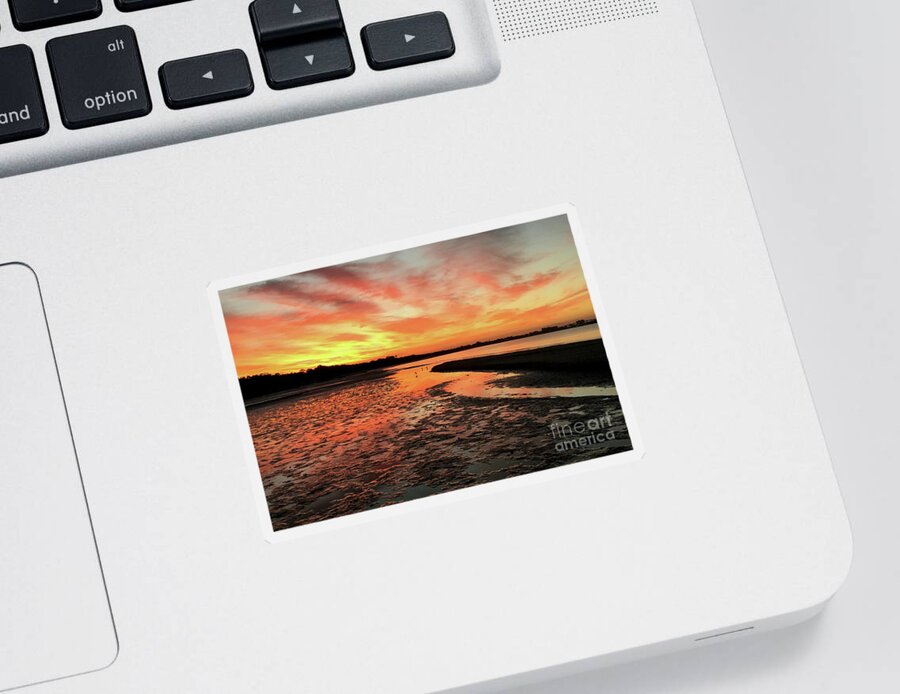 Sunset Sticker featuring the photograph Sunrise at the Beach by Meg Rousher